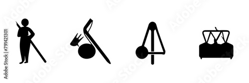 set of silhouettes of nails