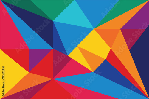 Abstract 2D geometric colorful vector background