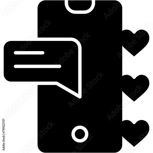 smartphone, chat, heart , love and romance, miscellaneous, valentines day, valentine Icon