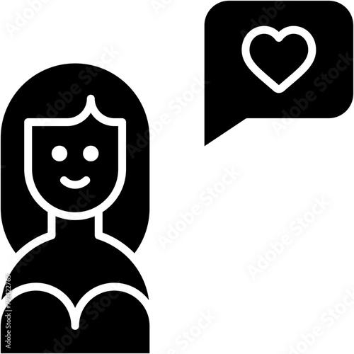 female, chat, heart , love and romance, miscellaneous, valentines day, valentine Icon