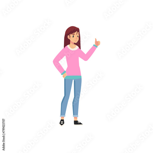 pose of woman in pink dress fashion