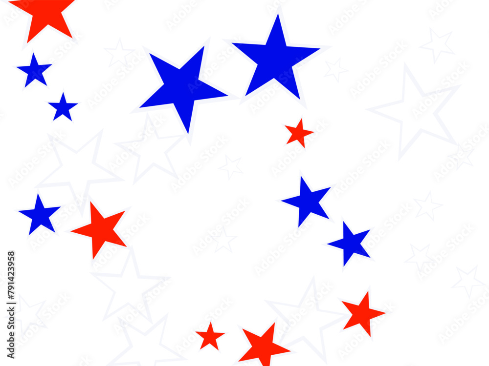 backdrop Vector Illustration, Blue and Red 4th of July Stars sparkles isolated on white. backdrop Vector Illustration, Blue and Red 4th of July Stars sparkles isolated on white.