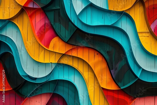 Wallpaper Mural Colorful wallpaper image depicting diferent colorful shapes, Generative AI Torontodigital.ca