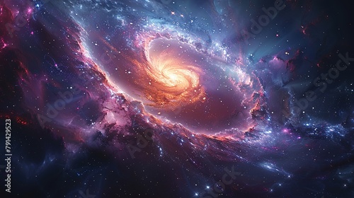 Spiral Galaxy in Milky Way, Star-filled Universe, Nebula. Space Background Featuring Spiral Galaxy