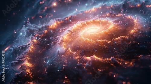 Spiral Galaxy in Milky Way, Star-filled Universe, Nebula. Space Background Featuring Spiral Galaxy