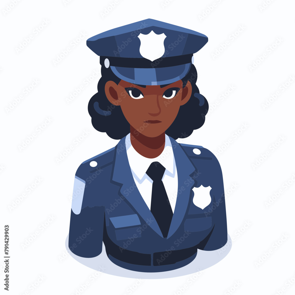 Police Female Isometric Minimal Cute Character, Wearing Headphones and Hold Game Controller, Cartoon Clipart Vector illustration, isolated on White background Police Female Isometric Minimal Cute Character, Wearing Headphones and Hold Game Controller, Cartoon Clipart Vector illustration, isolated on White background