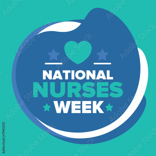 National Nurses Week. Thank you nurses. Medical and health care concept. Fighters against viruses and diseases. In honour of the doctors. Celebrated annual in United States. Vector illustration poster