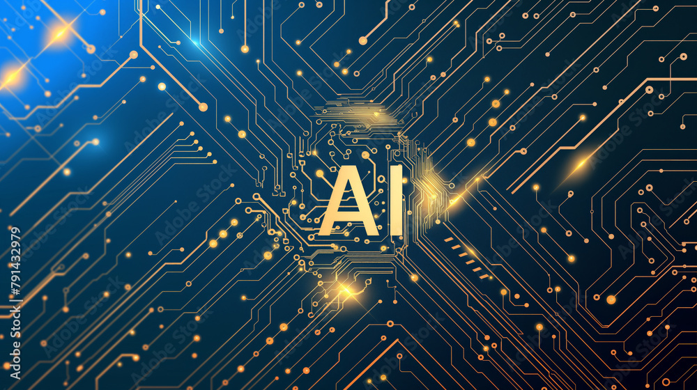 Advanced AI circuit board with AI logo in a photorealistic style Stock ...