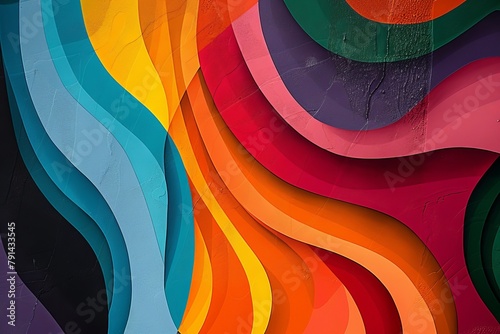 Colorful wallpaper image depicting diferent colorful shapes, Generative AI photo