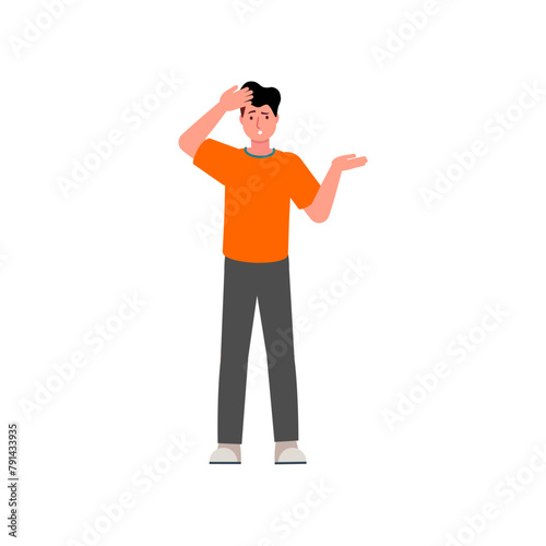 poses of people in orange clothes with various expressions face