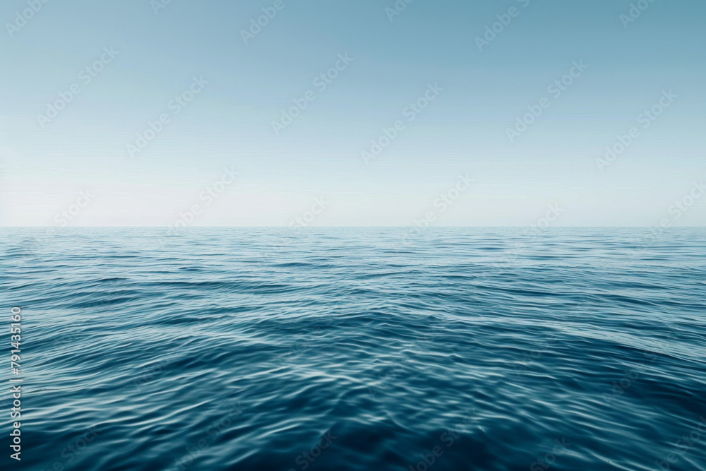 The vastness of the ocean stretching out to the horizon, with just the line where the sea meets the sky in the frame. The vastness of the ocean stretching out to the horizon, with just the line where the sea meets the sky in the frame.