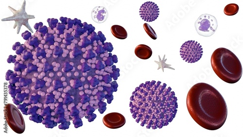 3d rendering of viremia, is a medical condition that occurs when viruses enter the bloodstream. photo