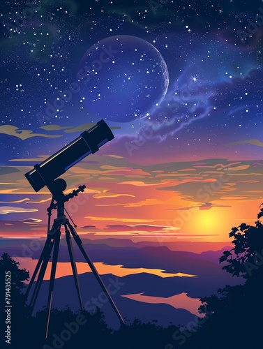 Dawn Light through Optics of a Telescope,The scenery is beyond description photo