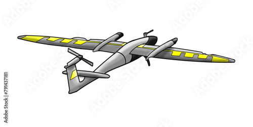 Drone in flight digital illustration