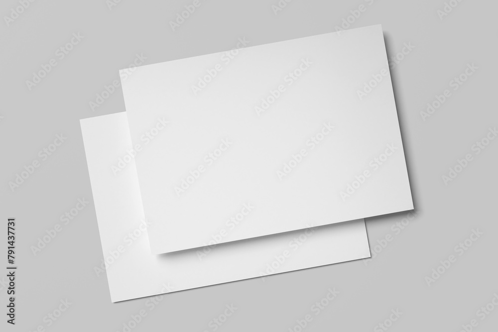 Realistic blank A4 flyer brochure for mockup. Paper or poster illustration. 3D Render. Realistic blank A4 flyer brochure for mockup. Paper or poster illustration. 3D Render.