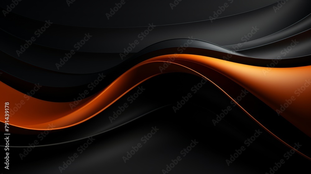 Minimalistic dark-toned 3D wave, simple tech design
