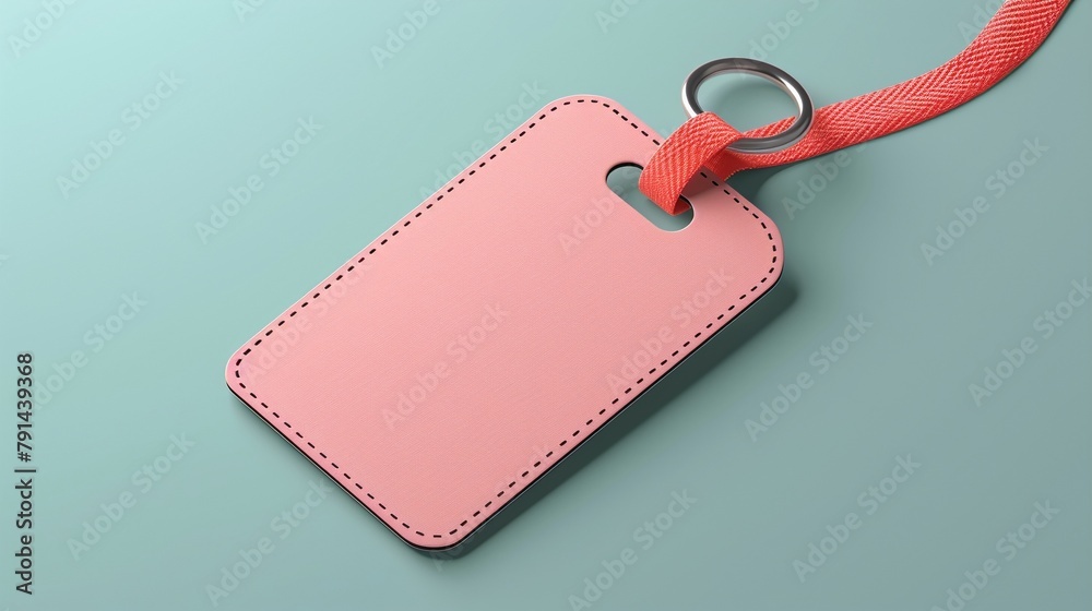Fototapeta premium Travel in style with our plain luggage tag mockup, editable with text and colors