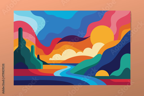 Abstract acrylic and watercolor painting. Canvas vector background