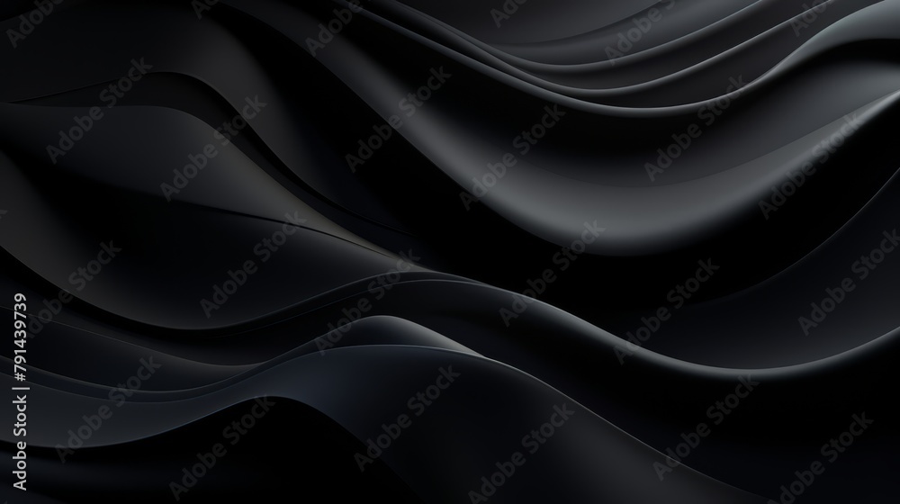 Obraz premium 3D dark simple folding waves, minimalist technology backdrop