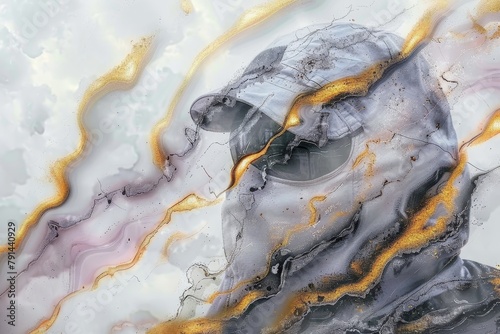 Abstract marble mural wallpaper, Generative AI