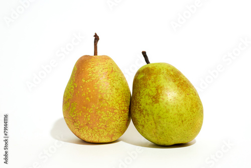 Two Pears on White Surface