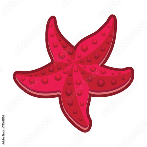 red starfish vector icon