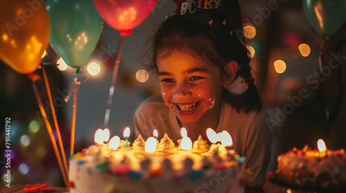 Children s birthday cake with candles