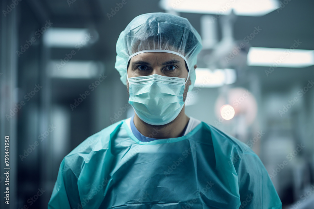 Generative IA picture modern operating room in futuristic surgery clinic team of professionals operating patient Generative IA picture modern operating room in futuristic surgery clinic team of professionals operating patient