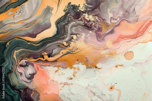 Abstract marble mural wallpaper, Generative AI