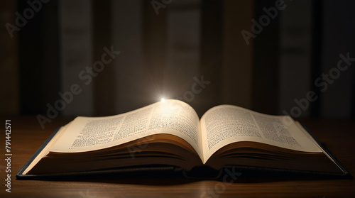 Relaxing and reading bible by candlelight at night book with candle. Generative.Ai