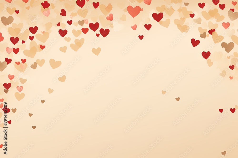 beige hearts pattern scattered across the surface, creating an adorable and festive background 