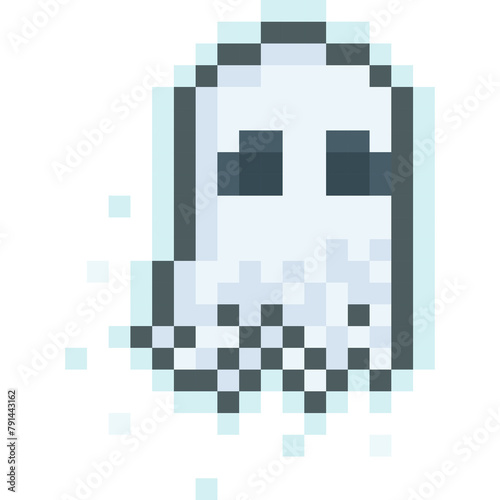 Pixel art cartoon classic ghost character 