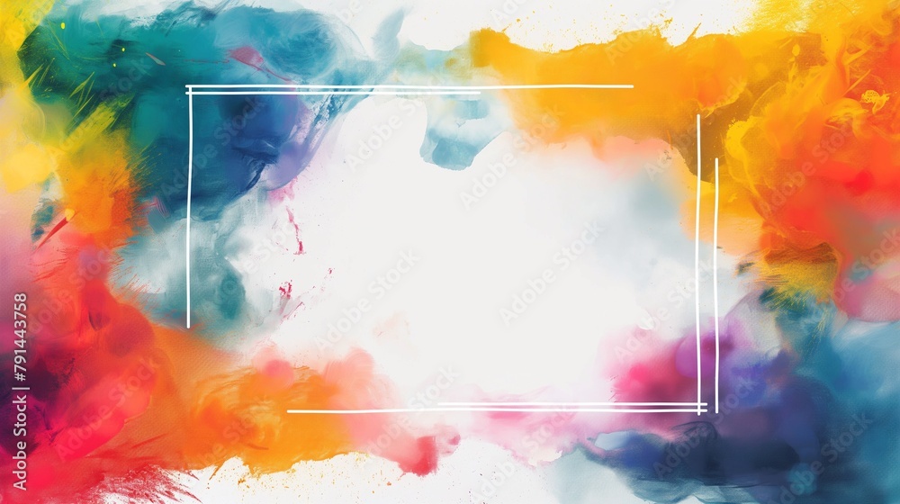 The Abstract Colorful Watercolor Painting On White Background.