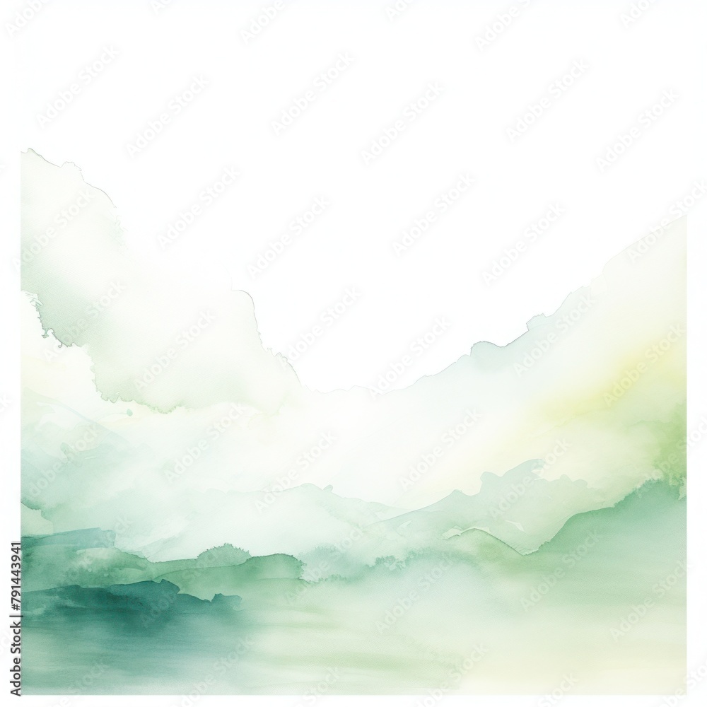 border watercolor painting on a white background