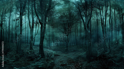 Dark forest panorama fantasy landscape © UsamaR