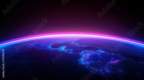 Digital earth glow  global network concept