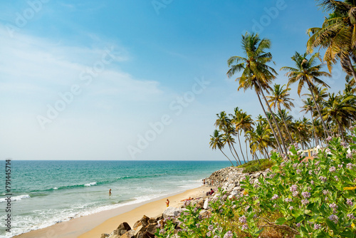 Varkala beach in Kerala, India  © ttinu
