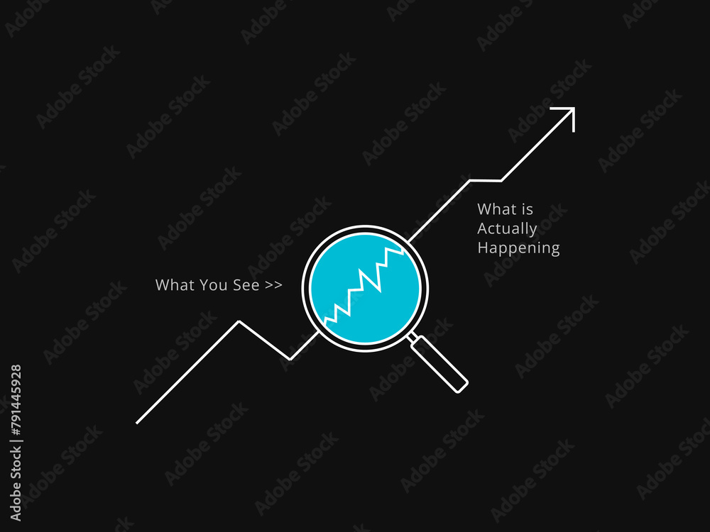 Simple Motivation graphic on a dark background. The Chart line Magnifier Simple Motivation graphic on a dark background. The Chart line Magnifier