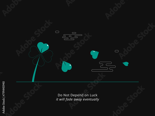 Simple Motivation graphic on a dark background. The vanished luck clover