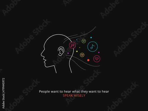 Simple Motivation graphic on a dark background. Hearing A good Signs
