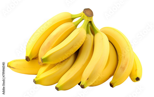 Tiny Baby Bananas Cluster Isolated On Transparent Background PNG.