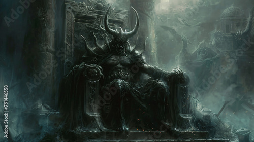 Demon sitting on a throne