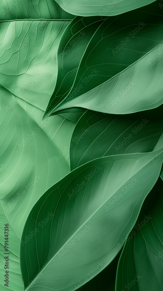 Obraz premium A Close-up Of A Green Leaves Texture Background.