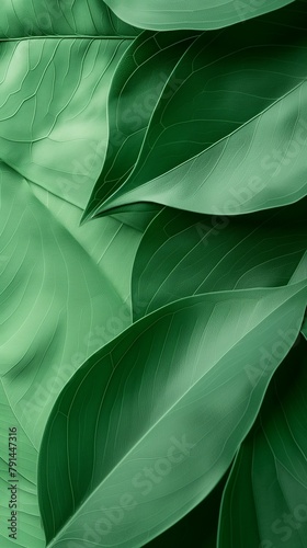 A Close-up Of A Green Leaves Texture Background.