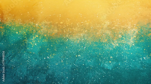 Background with grainy texture in turquoise and yellow gradient