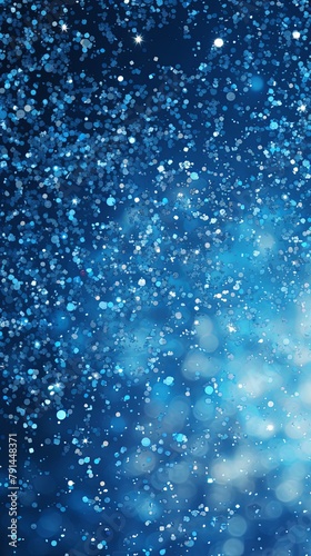 Blue glitter texture background with dark shadows, glowing stars, and subtle sparkles with copy space for photo text or product, blank empty copyspace 
