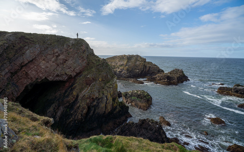 Rugged and dramatic coastline near Portknockie on the north eastern coast of Scotland.