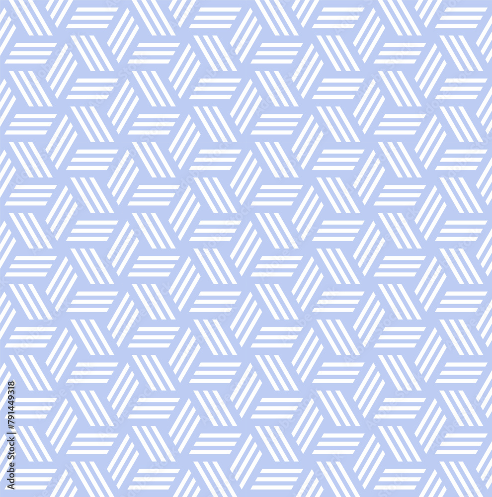 Abstract Seamless Geometric Light Blue Pattern. 3D Illusion Effect. Abstract Seamless Geometric Light Blue Pattern. 3D Illusion Effect.