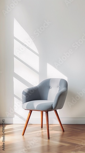 A Vertical Image Of An Upholstery Armchair Isolated On A White Background.