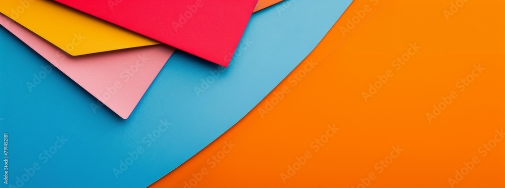 Brightly colored paper sheets create an abstract art background, perfect for creative designs Brightly colored paper sheets create an abstract art background, perfect for creative designs